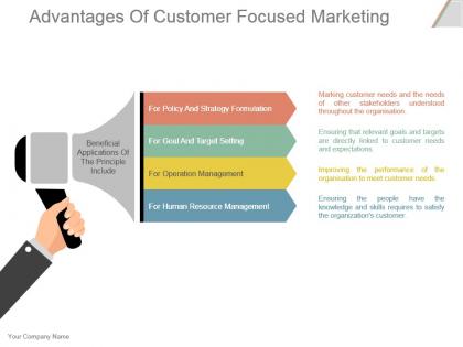 Advantages of customer focused marketing good ppt example