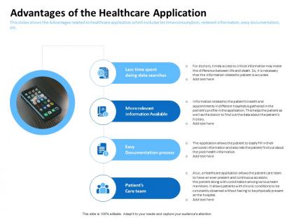 Advantages of the healthcare application data searches ppt powerpoint presentation files