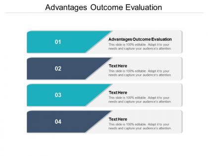 Advantages outcome evaluation ppt powerpoint presentation portfolio mockup cpb