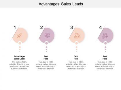 Advantages sales leads ppt powerpoint presentation slides examples cpb