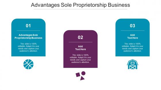 Advantages Sole Proprietorship Business Ppt Powerpoint Presentation Infographic Cpb