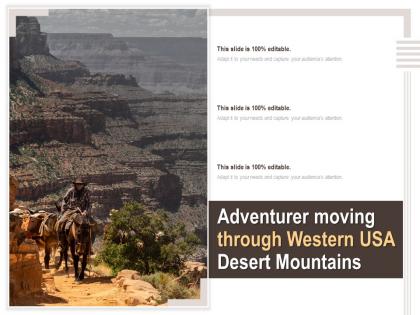Adventurer moving through western usa desert mountains