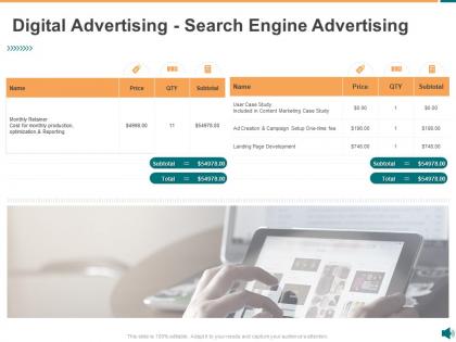 Advertisement proposal template digital advertising search engine advertising ppt portfolio