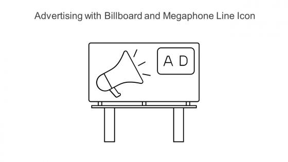 Advertising With Billboard And Megaphone Line Icon