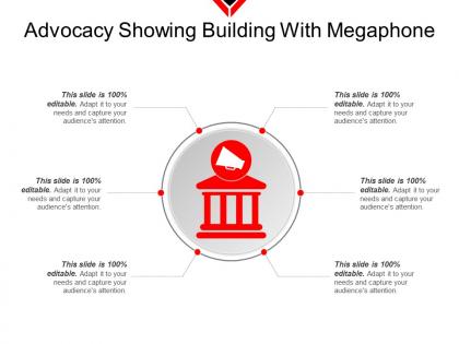 Advocacy showing building with megaphone