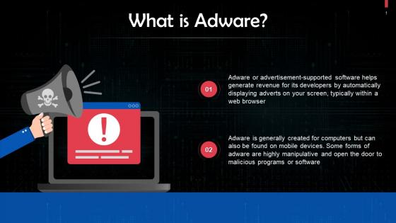 Adware As A Cyber Threat In Cybersecurity Training Ppt