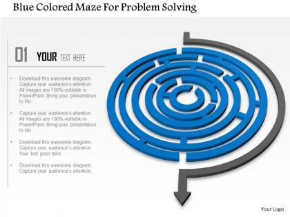 Ae blue colored maze for problem solving powerpoint templets