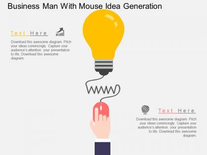 Ae business man with mouse idea generation flat powerpoint design