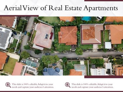 Aerial view of real estate apartments