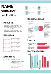 Aesthetic resume template cv design for professionals