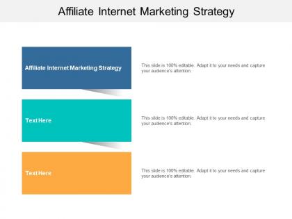 Affiliate internet marketing strategy ppt powerpoint presentation professional templates cpb