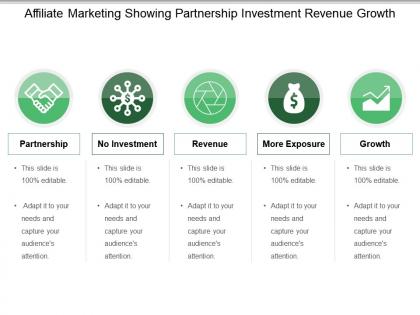 Affiliate marketing showing partnership investment revenue growth