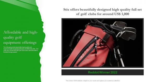 Affordable And High Quality Golf Equipment Offerings Stix Startup Funding Pitch Deck