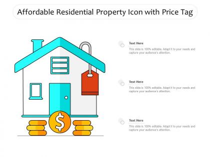 Affordable residential property icon with price tag