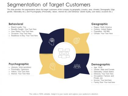 After market investment pitch deck segmentation of target customers ppt example introduction