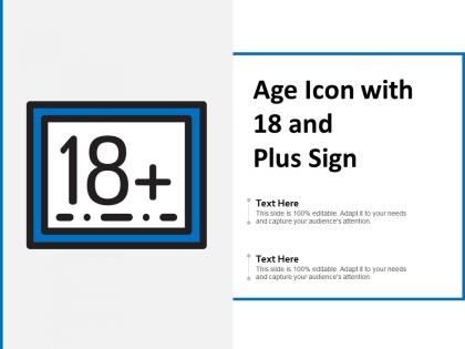 Age icon with 18 and plus sign