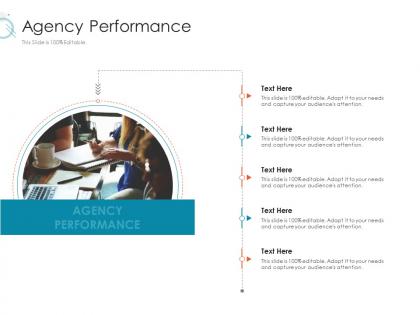 Agency performance slide online marketing tactics and technological orientation ppt pictures