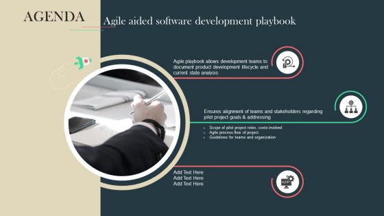 Agenda Agile Aided Software Development Playbook Ppt Information