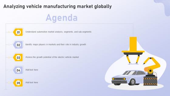 Agenda Analyzing Vehicle Manufacturing Market Globally