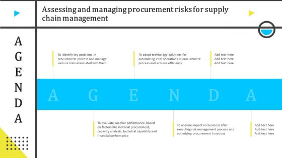 Agenda Assessing And Managing Procurement Risks For Supply Chain Management