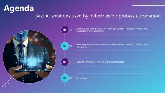 Agenda Best AI Solutions Used By Industries For Process Automation AI SS V