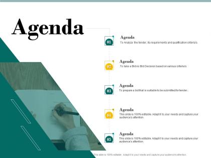 Agenda bid evaluation management ppt powerpoint presentation portfolio template
