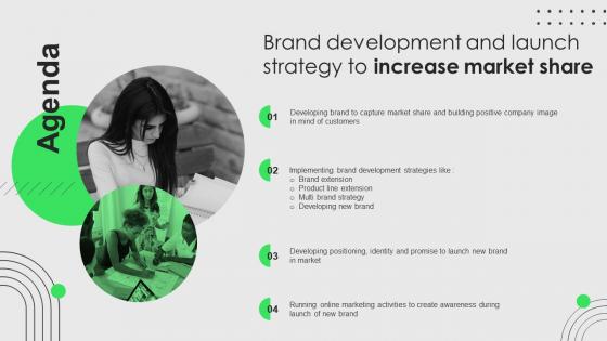 Agenda Brand Development And Launch Strategy To Increase Market Share Ppt File Visuals