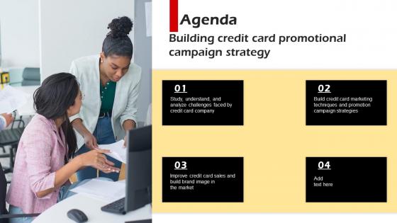 Agenda Building Credit Card Promotional Campaign Strategy SS V
