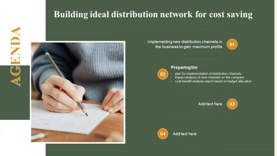 Agenda Building Ideal Distribution Network For Cost Saving Ppt Information