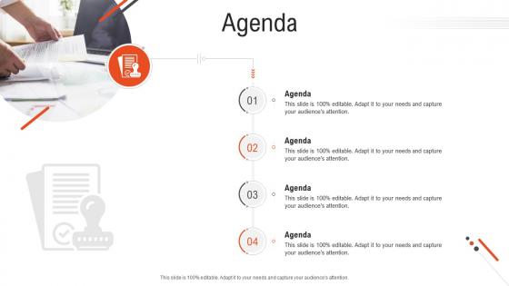 Agenda business objectives future position statements ppt infographics
