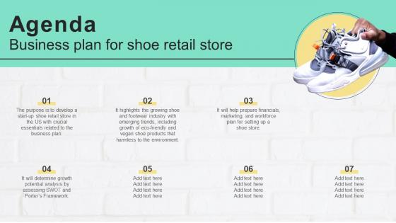 Agenda Business Plan For Shoe Retail Store BP SS