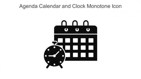 Agenda Calendar And Clock Monotone Icon In Powerpoint Pptx Png And Editable Eps Format