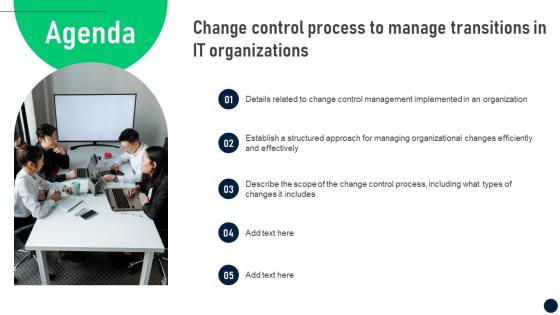 Agenda Change Control Process To Manage Transitions In It Organizations CM SS