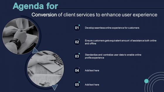 Agenda Conversion Of Client Services To Enhance User Experience