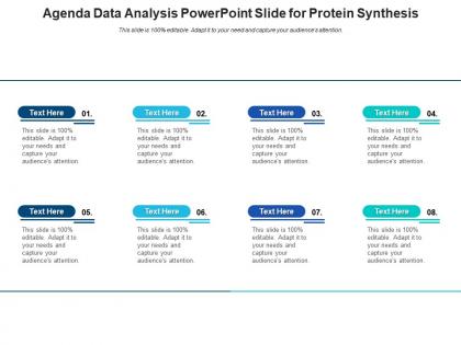 Agenda data analysis powerpoint slide for protein synthesis infographic template