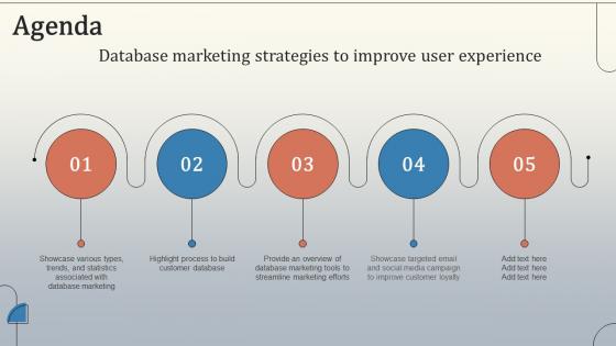 Agenda Database Marketing Strategies To Improve User Experience MKT SS V