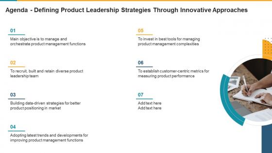 Agenda defining product leadership strategies through innovative approaches