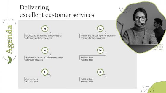 Agenda Delivering Excellent Customer Services Ppt Show Graphics Tutorials