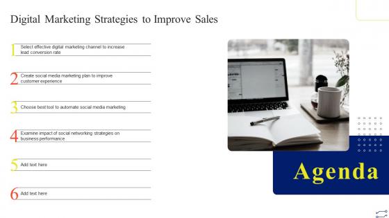 Agenda Digital Marketing Strategies To Improve Sales Ppt Powerpoint Presentation Diagram Lists