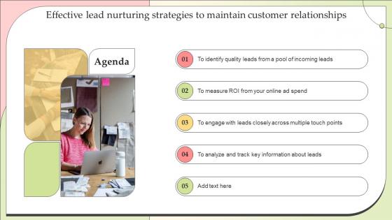 Agenda Effective Lead Nurturing Strategies To Maintain Customer Relationships