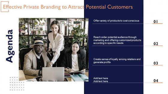 Agenda Effective Private Branding To Attract Potential Customers Branding