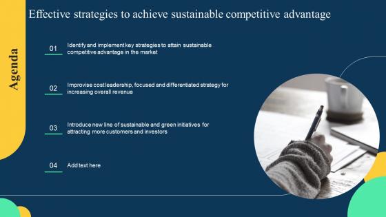 Agenda Effective Strategies To Achieve Sustainable Competitive Advantage