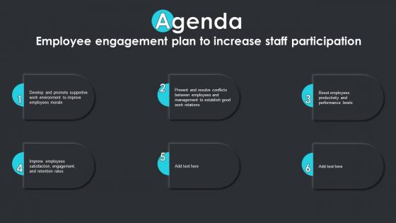 Agenda Employee Engagement Plan To Increase Staff Participation