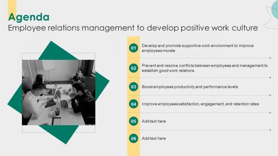 Agenda Employee Relations Management To Develop Positive Work Culture