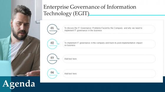 Agenda Enterprise Governance Of Information Technology EGIT Ppt Slides Background Images