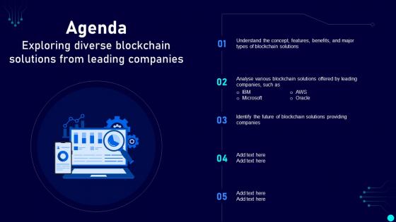 Agenda Exploring Diverse Blockchain Solutions From Leading Companies BCT SS