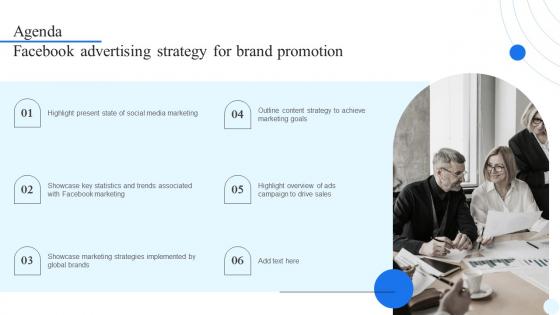 Agenda Facebook Advertising Strategy For Brand Promotion Strategy SS V