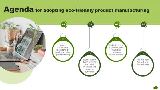Agenda For Adopting Eco Friendly Product Manufacturing MKT SS V