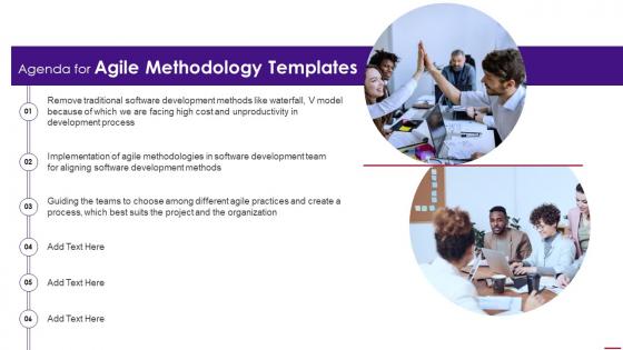 Agenda for agile methodology templates ppt slides example file