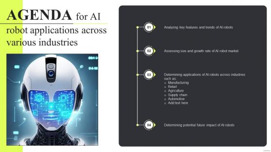 Agenda For AI Robot Applications Across Various Industries AI SS